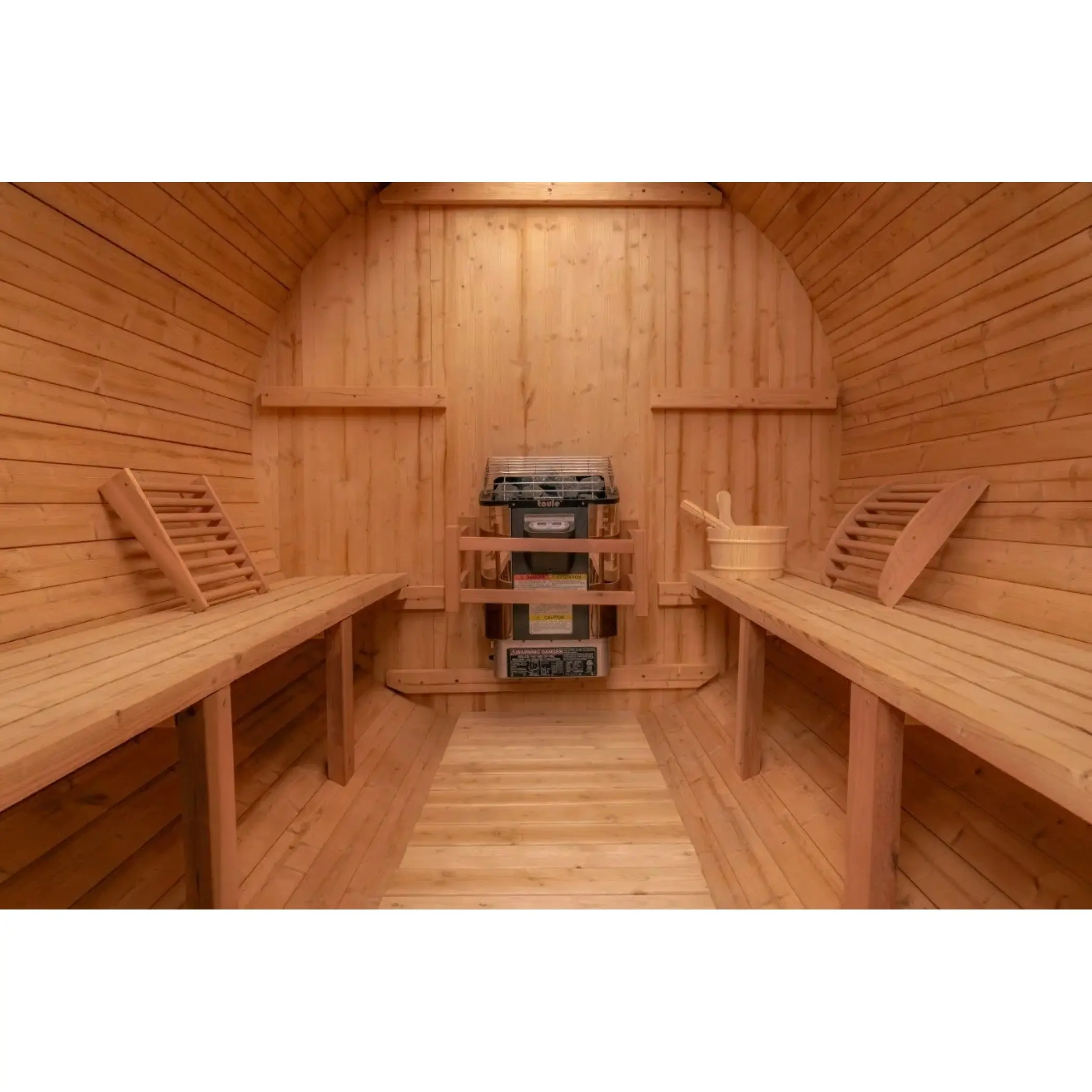8 FT Classic Thermowood Barrel Sauna with Porch - 4-6 Person - Image 12