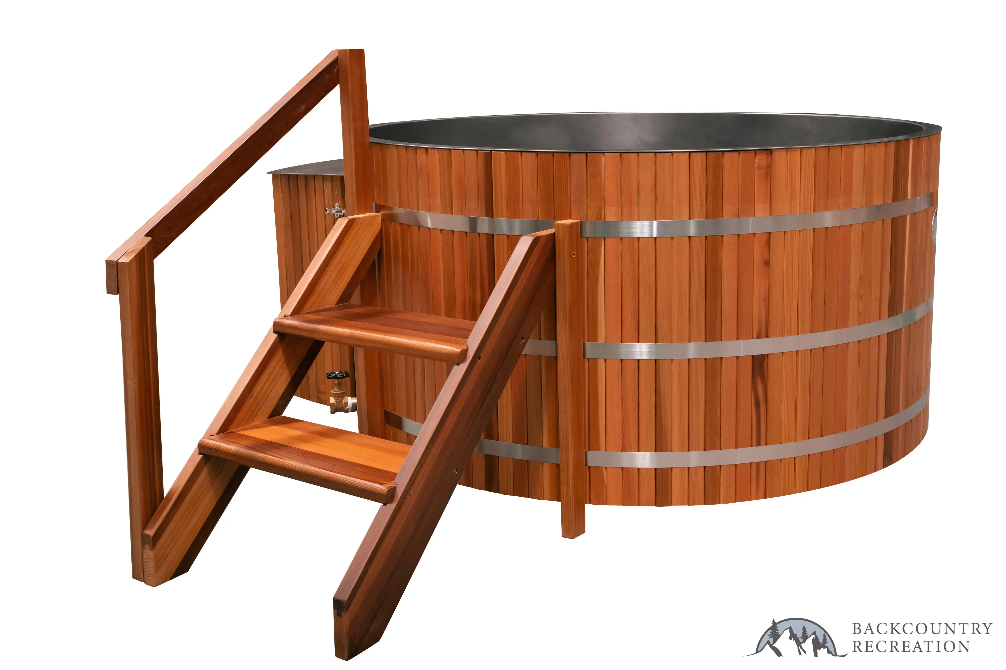 Lifetimer ™ Cedar Hot Tub  w/ Stainless Steel Liner - Electric  Heater (6 Person) - Image 3