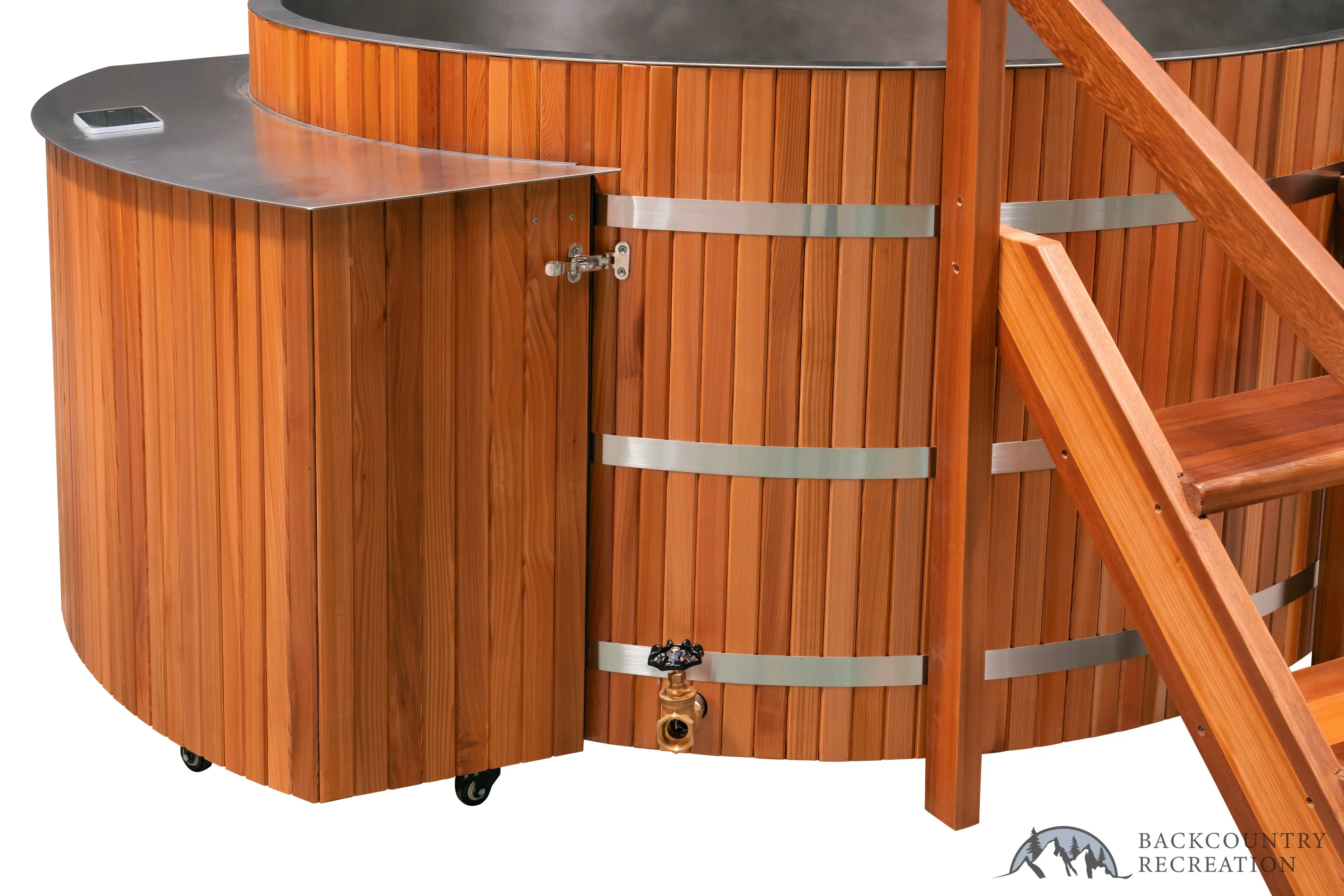 Lifetimer ™ Cedar Hot Tub  w/ Stainless Steel Liner - Electric  Heater (6 Person) - Image 9