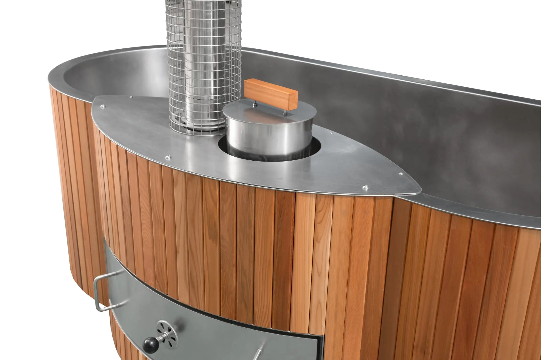 Lifetimer ™ Cedar Hot Tub  w/ Stainless Steel Liner - Wood Fired (2 Person) - Image 14