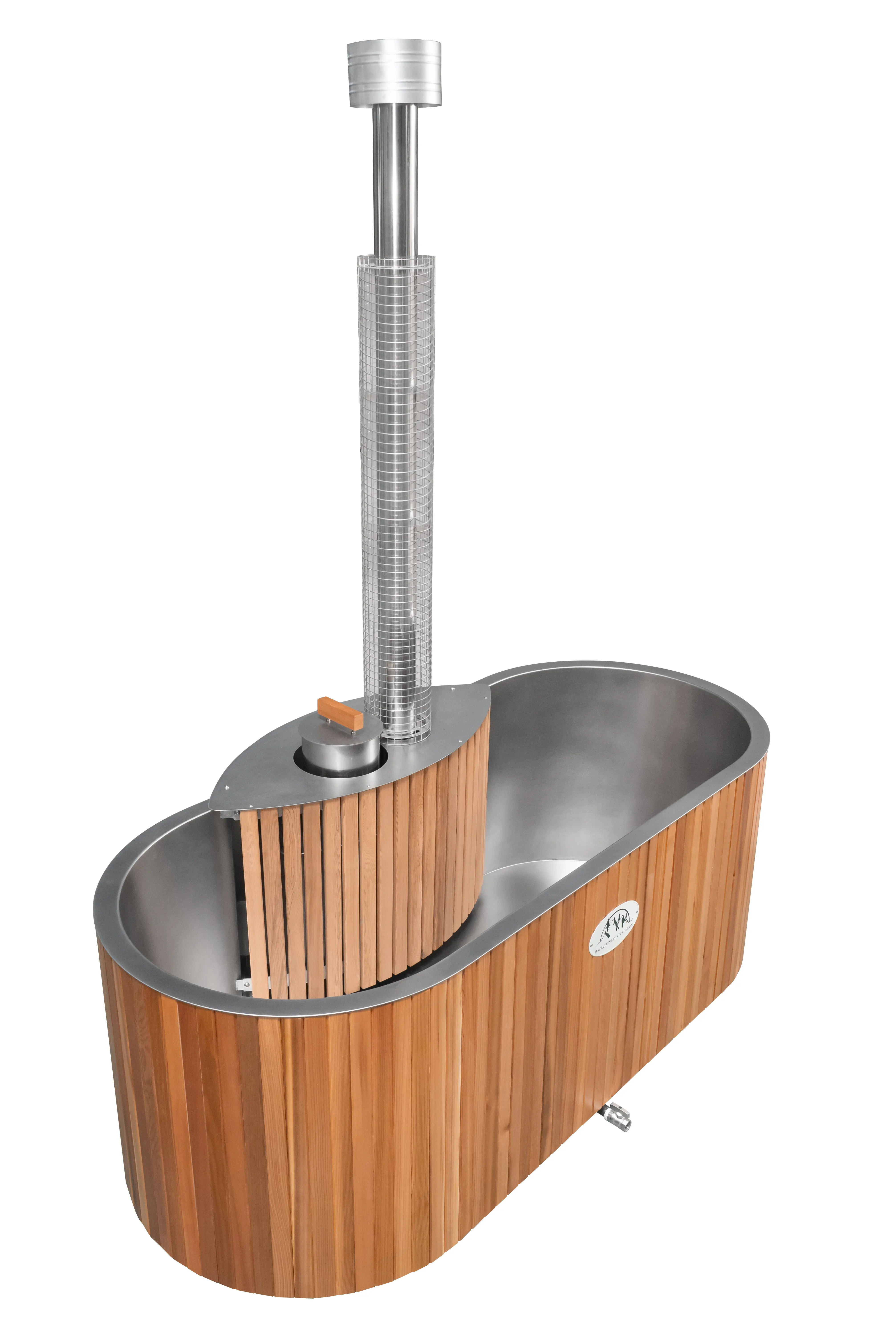 Lifetimer ™ Cedar Hot Tub  w/ Stainless Steel Liner - Wood Fired (2 Person) - Image 4