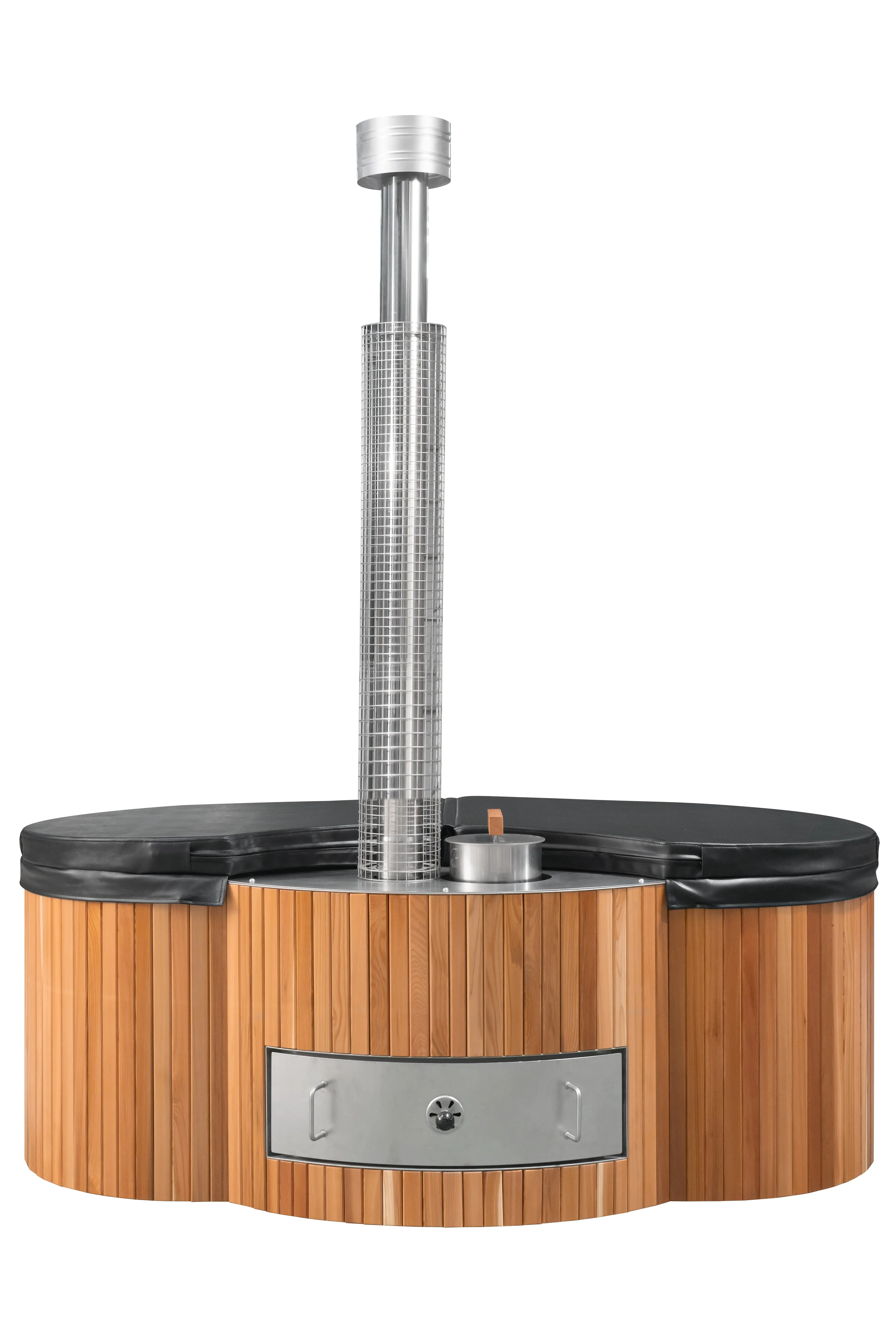Lifetimer ™ Cedar Hot Tub  w/ Stainless Steel Liner - Wood Fired (2 Person) - Image 6