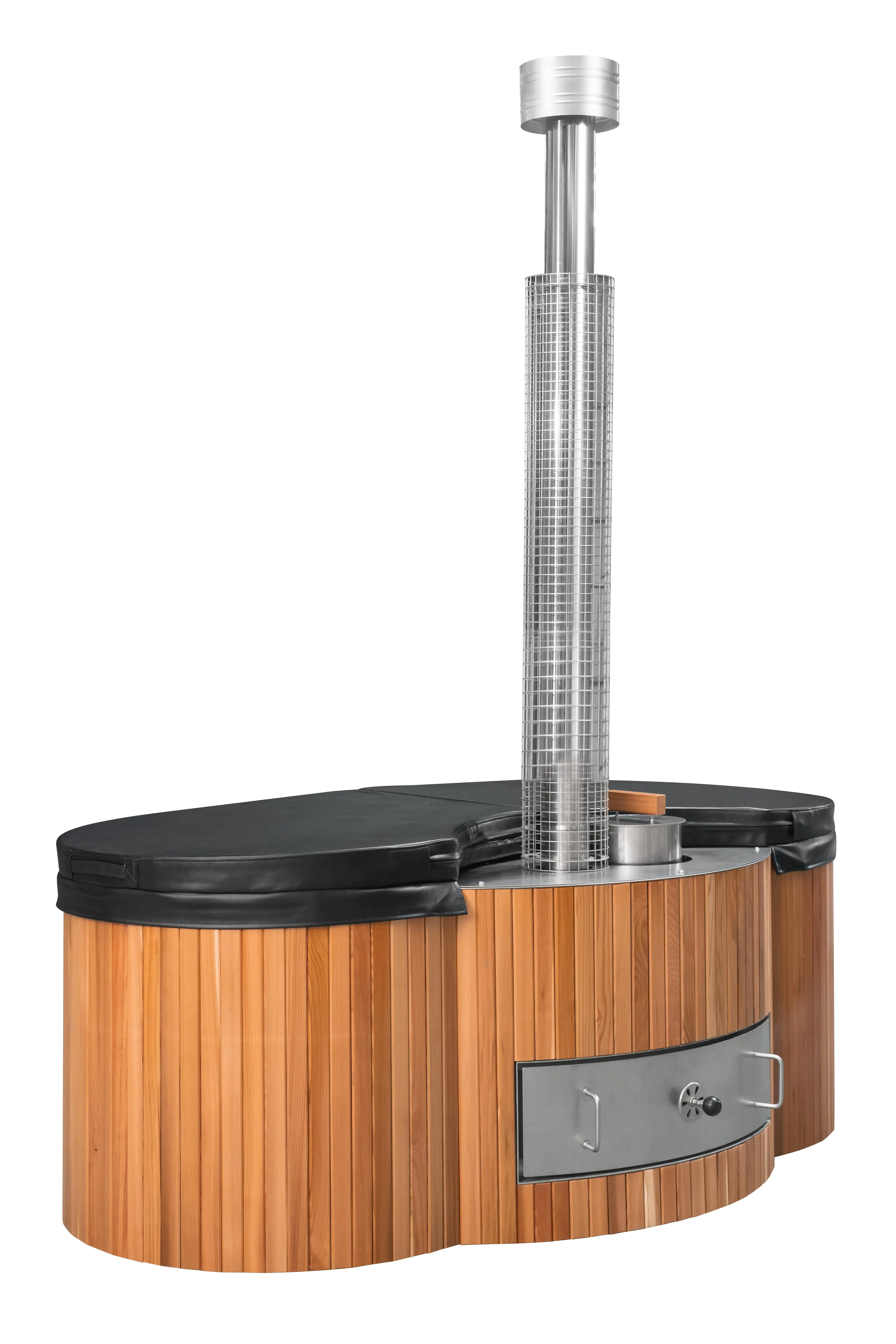 Lifetimer ™ Cedar Hot Tub  w/ Stainless Steel Liner - Wood Fired (2 Person) - Image 9