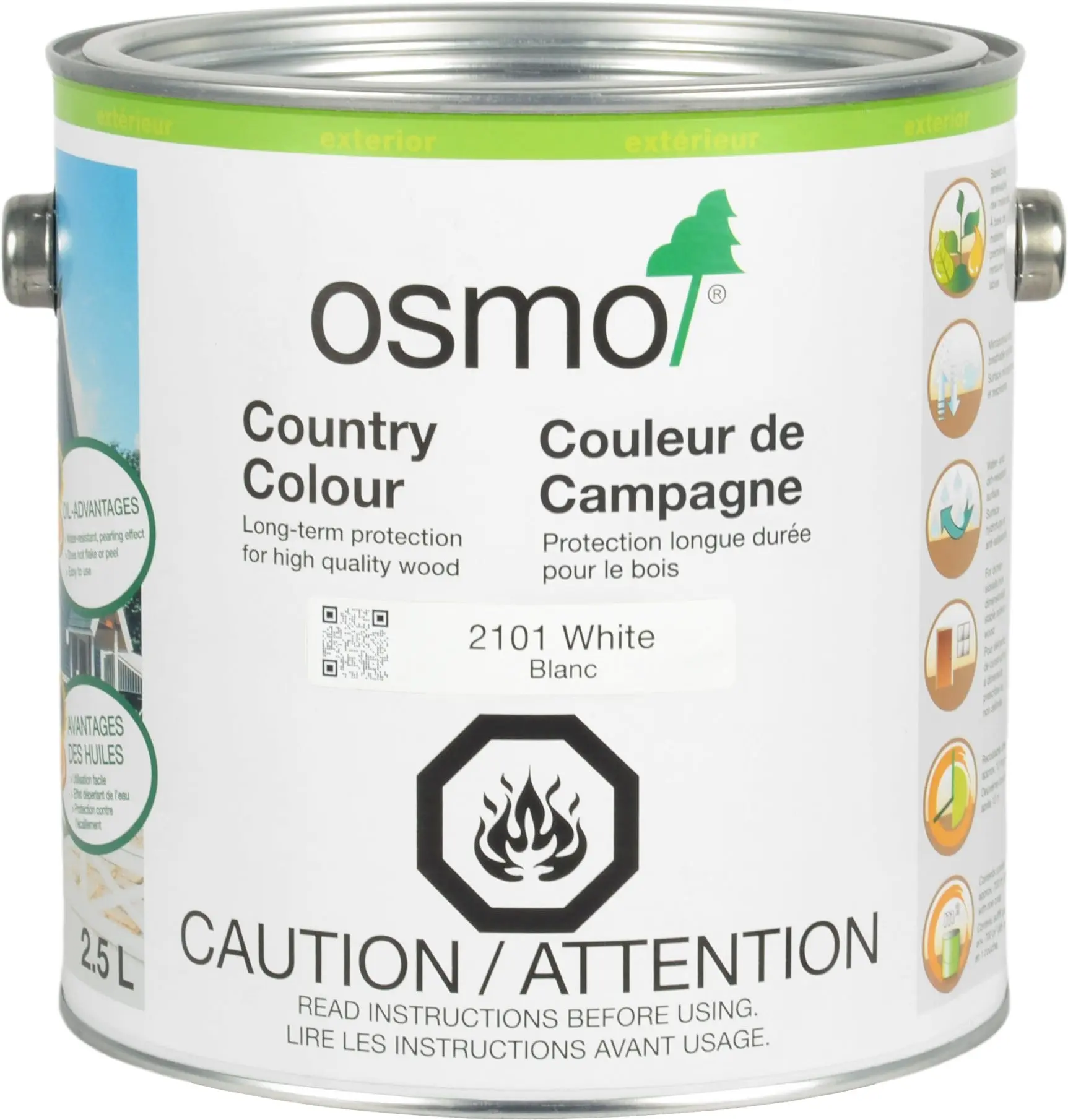 Osmo Exterior Sauna Stain - Country Color White